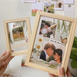 KHUNG ẢNH GỖ ACRYLIC - khung ảnh trong suốt in ảnh theo yêu cầu made by lapthucollection decor hoa lá ép khô