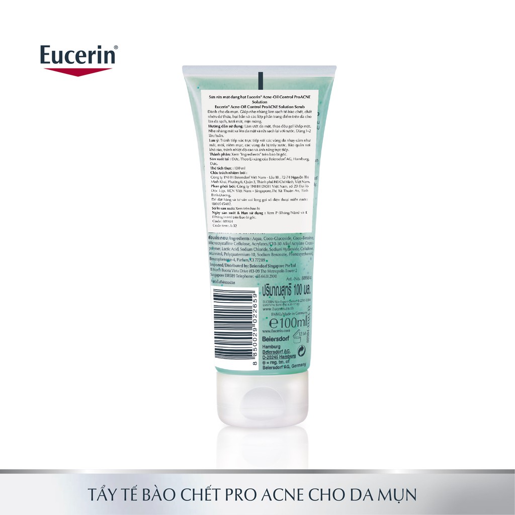 ✅[Chính Hãng] Gel Tẩy Tế Bào Chết Cho Da Mụn EUCERIN Pro Ace Solution Scrub 100ml