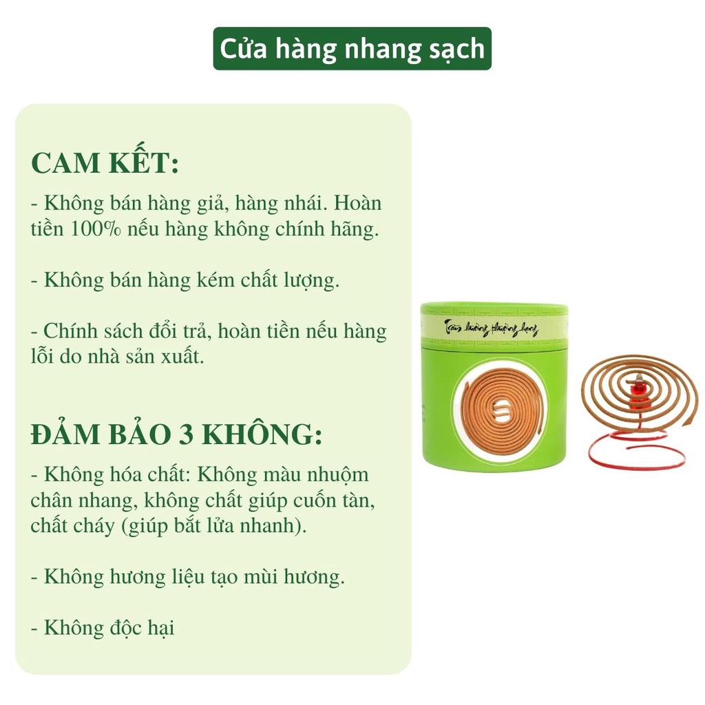 Nhang vòng trầm hương Nhang Xanh - Thời gian cháy 3h, hương thơm dịu nhẹ, tự nhiên