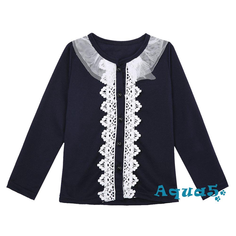 Áo Khoác Cardigan Viền Ren Cho Bé Gái