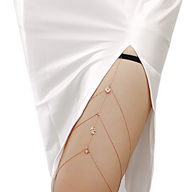 Chuỗi Dây Đeo Chân Màu Trơn Phong Cách Punk Cá Tính Cho Nữ