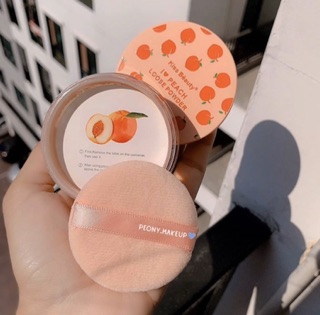 Phấn phủ 🌳FREE SHIP🌳 Phấn Phủ Dạng Bột Ba Ngăn Kiss Beauty I ❤ Peach Tặng Kèm Bông Phấn