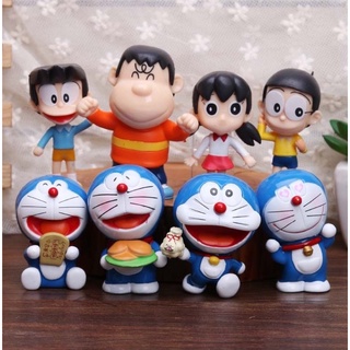 Set mô hình mèo ú Doraemon và những người bạn