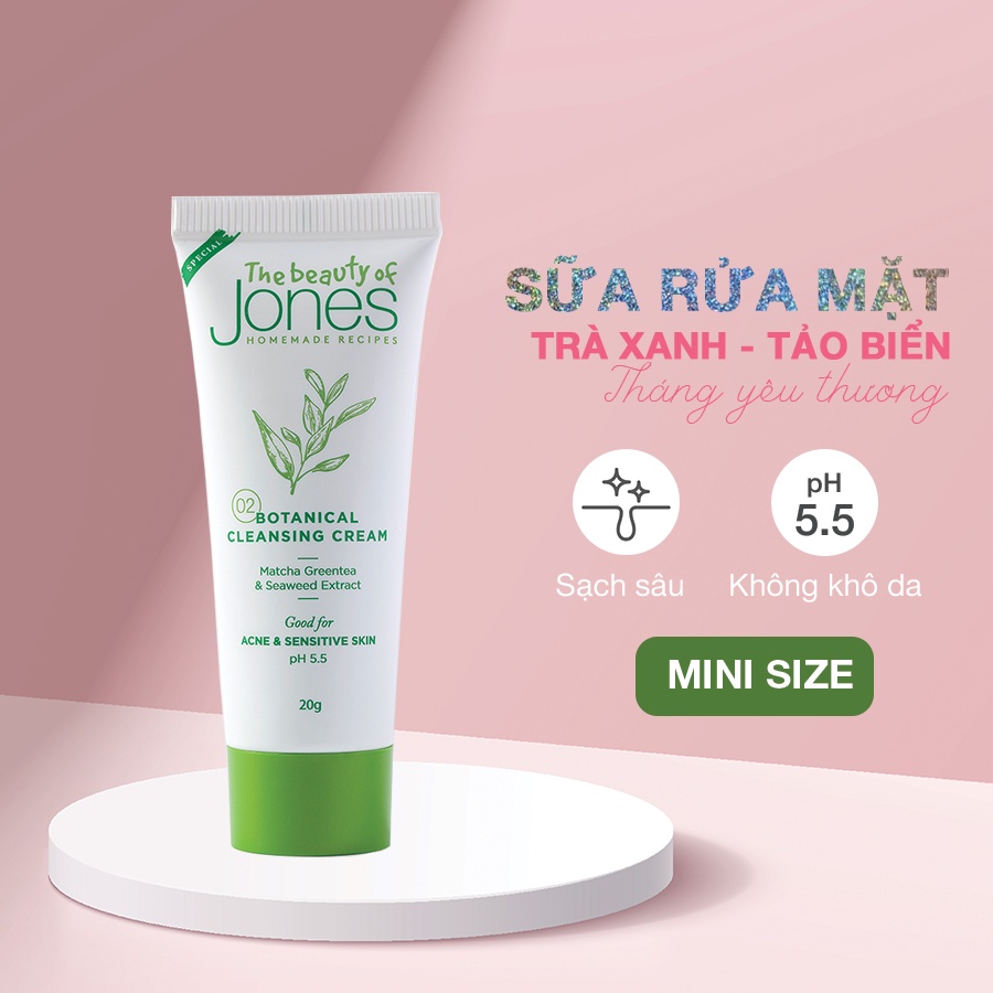 Serum siêu cấp ẩm sáng da dành cho mẹ bầu The Beauty of Jones 30ml, Sữa rửa mặt sample 20gr