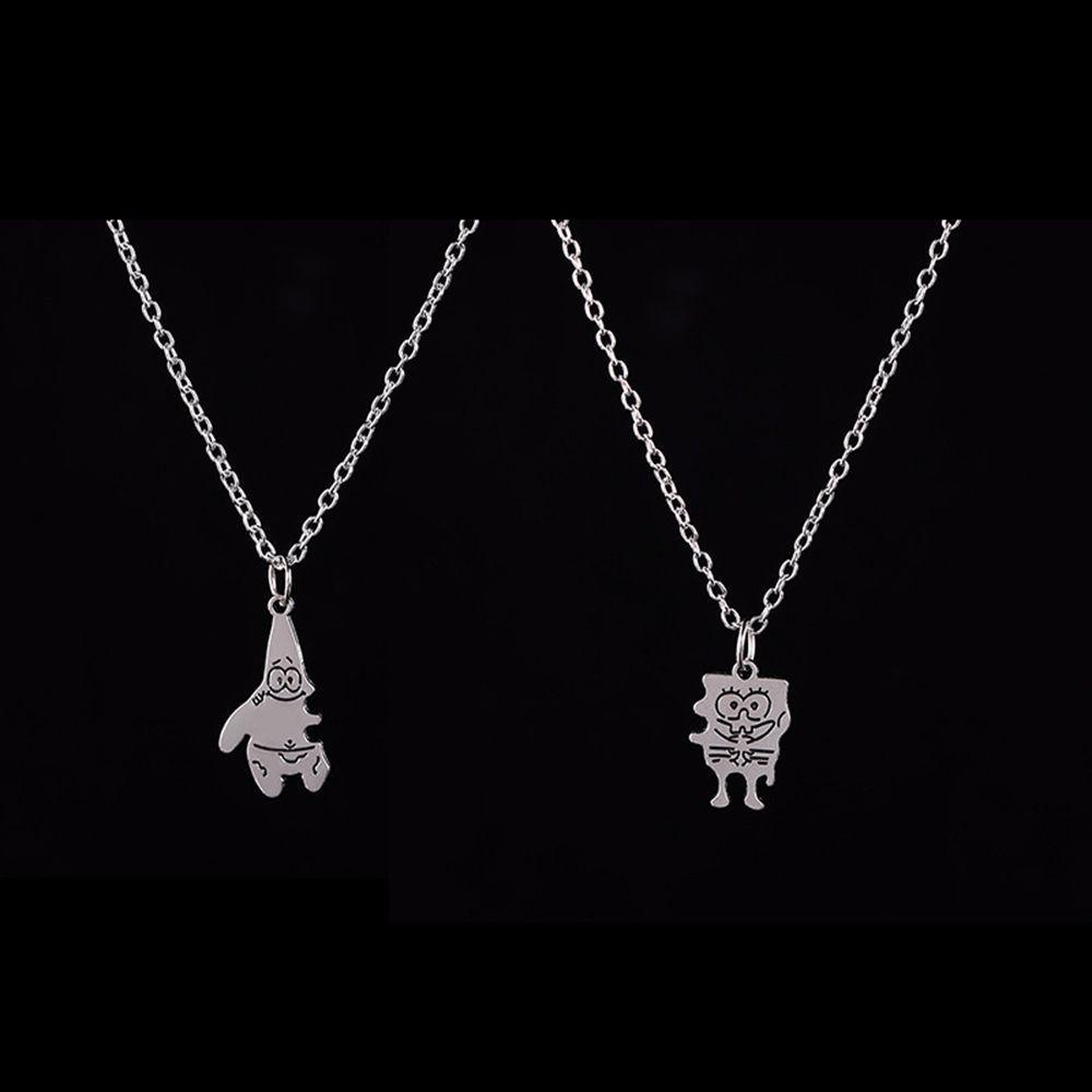Qqmall Vòng cổ Mặt Hoạt Hình SpongeBob Phong Cách Hàn Quốc Đơn Giản Cho Cặp Đôi