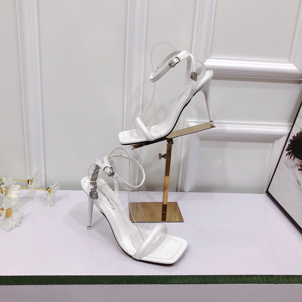 Sandal Gót Nhọn 9p WANG. Cực HOT Quai Mảnh Chất Da Mềm Form Chuẩn Đẹp - Xăng Đan Cao Gót Nữ Chichanh store