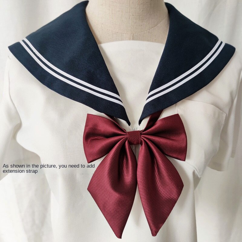 Cà Vạt Nơ Màu Đen Trơn Phong Cách Nhật Bản Cho Nữ