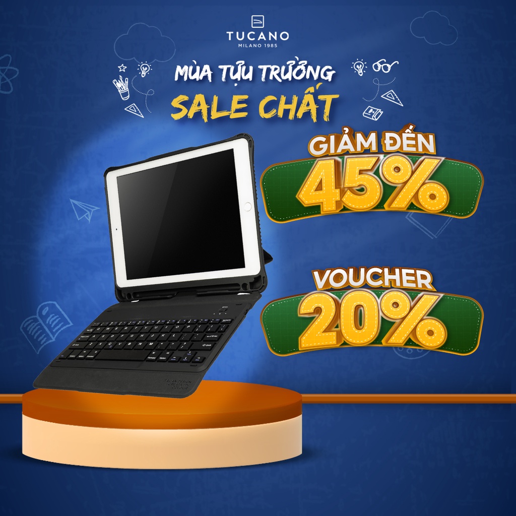 Ốp Tucano Tasto kèm bàn phím bluetooth iPad cao cấp 9.7 inch,10.2 inch và 11 inch