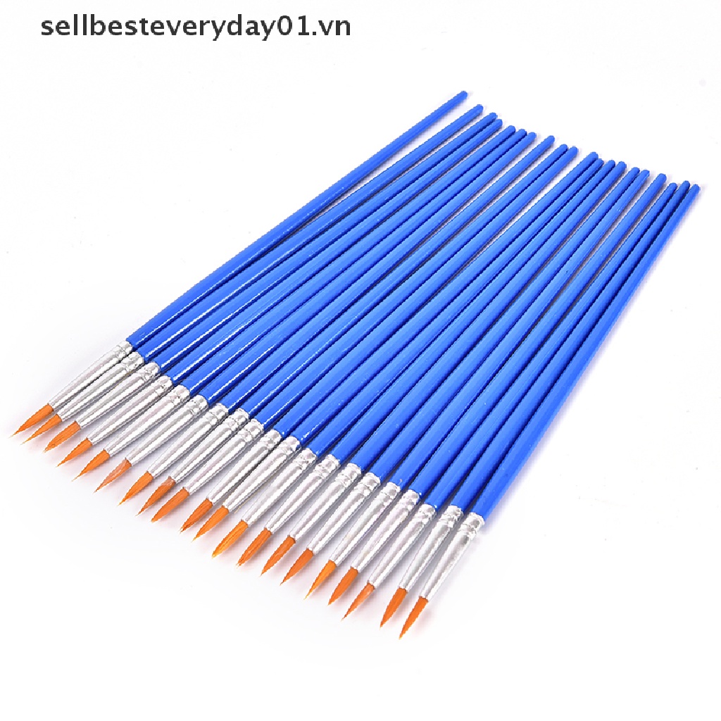 Set 10 cọ vẽ màu nước đầu tròn lông nylon