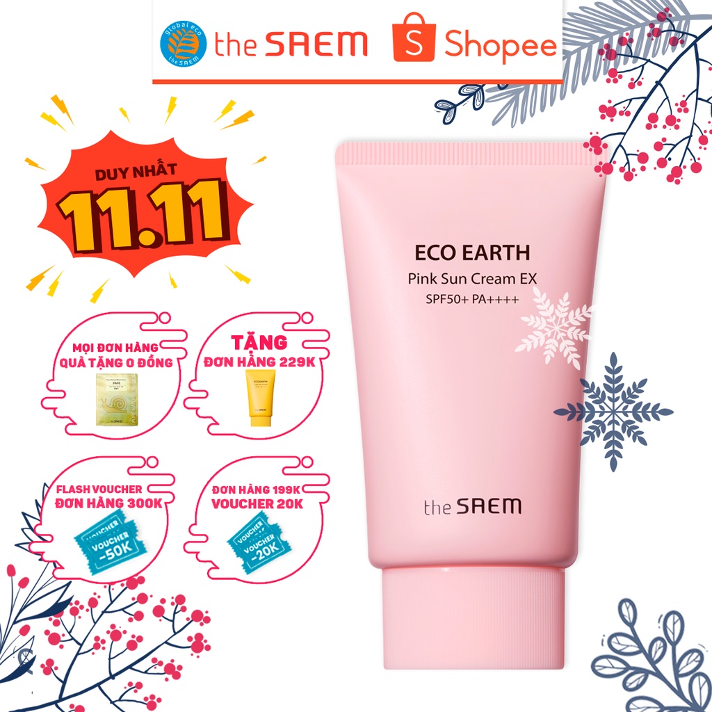 [Mã FMCGMALL -8% đơn 250K] [Not For Sale] Kem chống nắng The Saem Eco Earth Pink Sun Cream "Not for sale" 50g - M3
