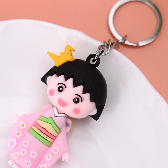 Móc khóa cô bé Maruko cosplay trang phục Nhật Bản