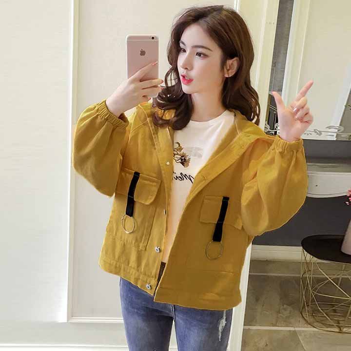❤️ GIÁ SỈ - MẪU MỚI ❤️ Áo khoác kaki nhung tâm nữ phối khóa có mũ from rộng thời trang thu đông PHONG CÁCH HÀN QUỐC