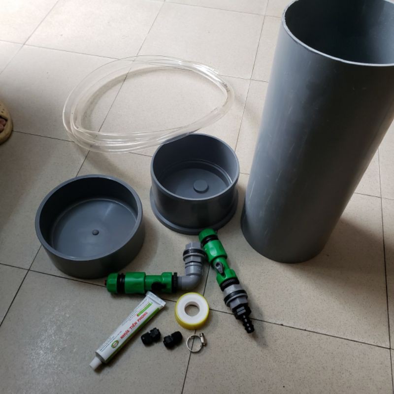 Phụ kiện ống PVC chế lọc cá, trộn Co2 thủy sinh phi 110, 140, 160 sử dụng khớp nối nhanh cao cấp