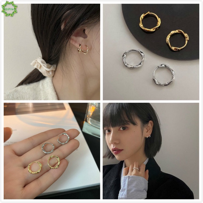 Bông Tai Tròn Xoắn Phong Cách Hàn Quốc
