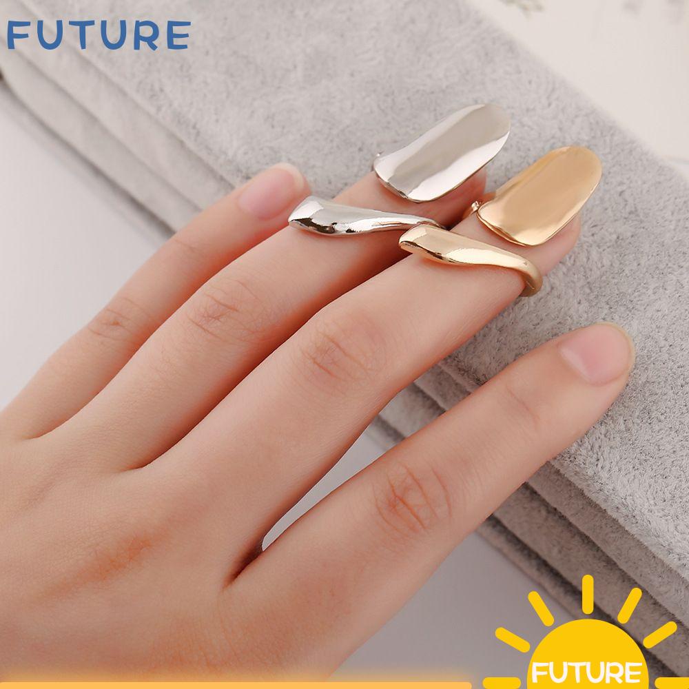FUTURE Jewelry Gift Nail Rings Women Jewelry Fingertip Nail Ring Beauty Punk Fashion Party Ornament Metal Nail Art Finger Nail Rings/Multicolor