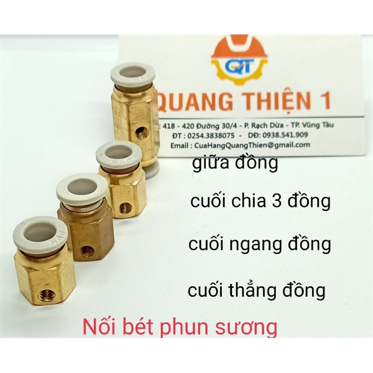 Nối bét phun sương đồng thau 8mm