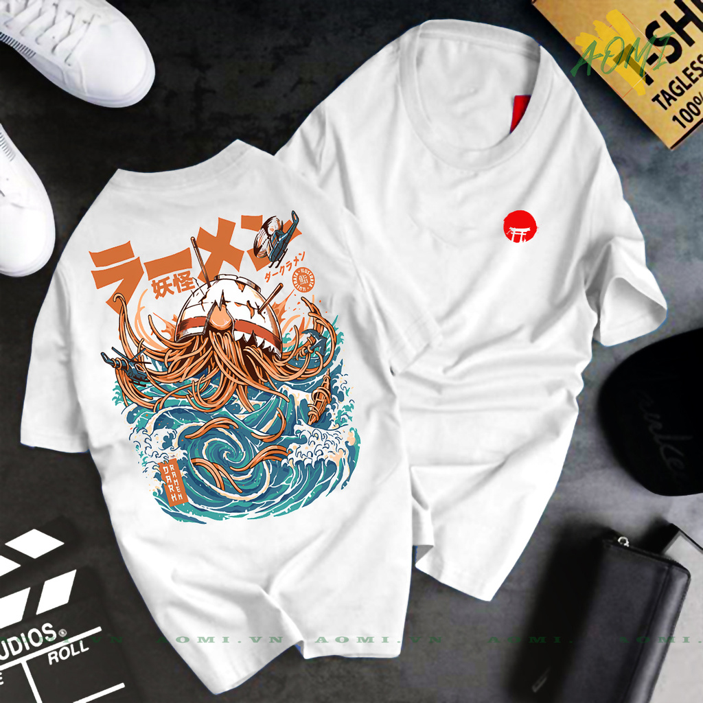 ÁO THUN UNISEX TOKYO MÌ RAMEN DOWN PHONG CÁCH NHẬT TAY NGẮN TAY LỠ AOMIVN NAM NỮ GIA ĐÌNH CẶP ĐÔI AOMI CHẤT LƯỢNG CAO