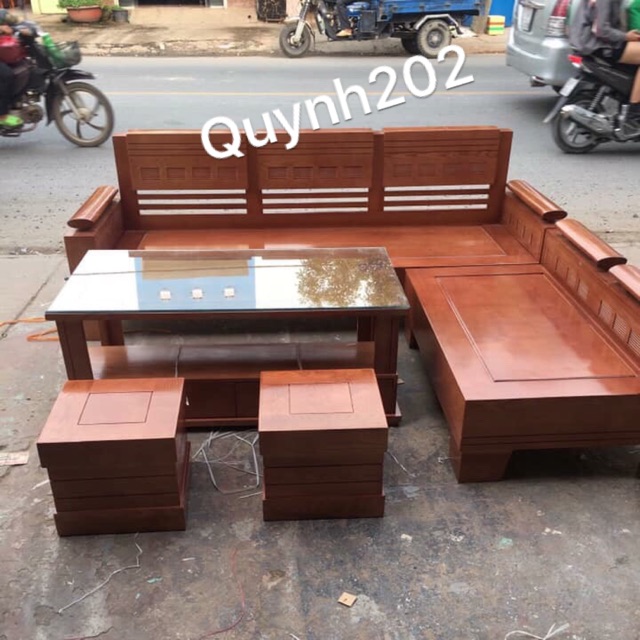 Bộ ghế góc sồi mặt liền đẹp xuất sắc
