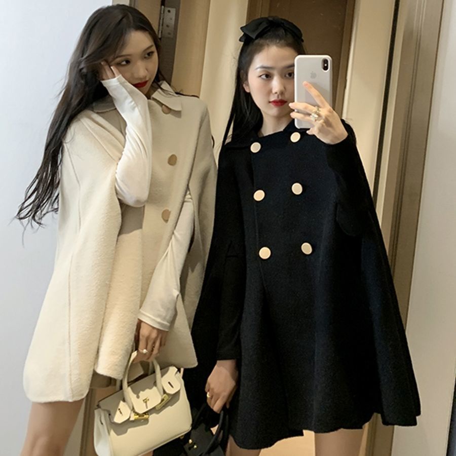 Áo khoác len dáng rộng phong cách Anh Quốc thời trang mùa đông mới cho nữ
