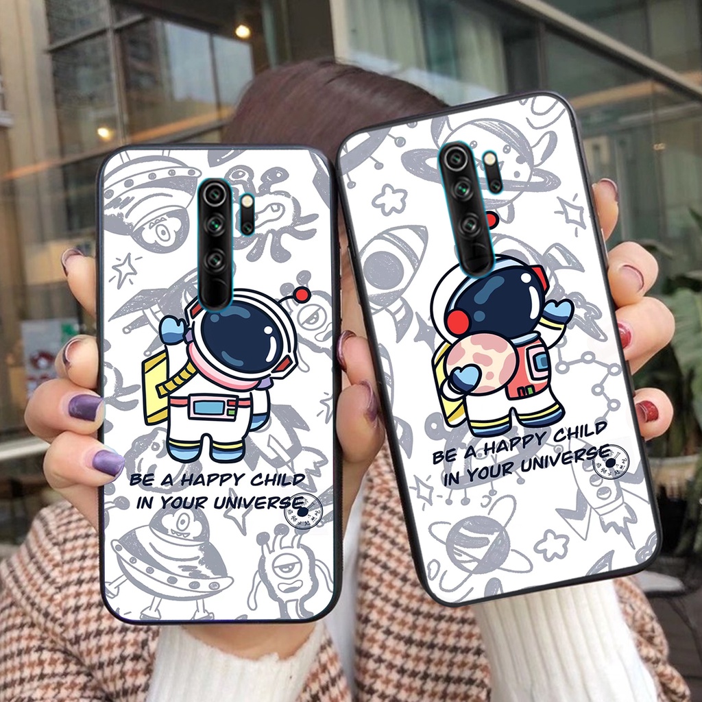 Ốp lưng Xiaomi Redmi Note 8 - Redmi Note 8 Pro - Redmi 9  mẫu phi hành gia vũ trụ cute đáng yêu nhà thám hiểm đẹp
