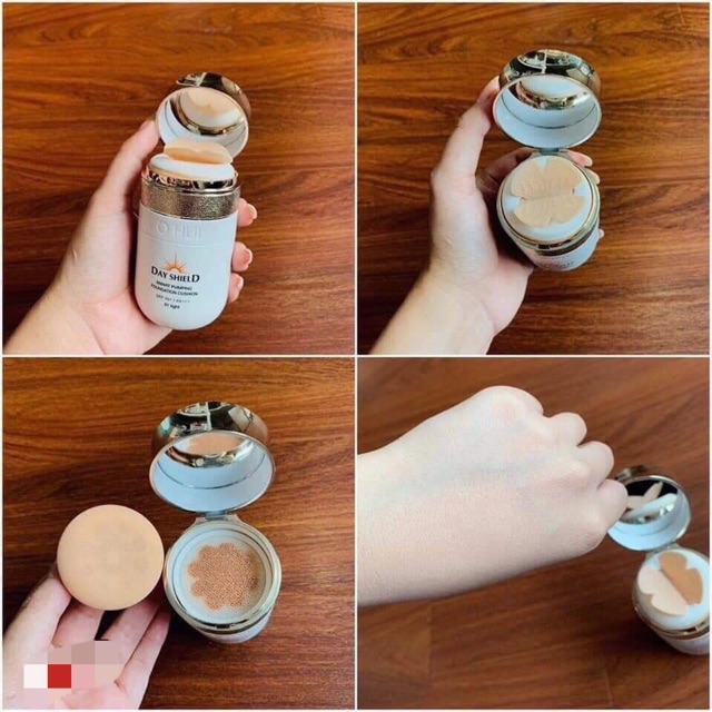 Phấn chống nắng đa năng dưỡng da trắng hồng che khuyết điểm Ohui Day Shield Smart Pumping Foundation Cushion/ chính hãng