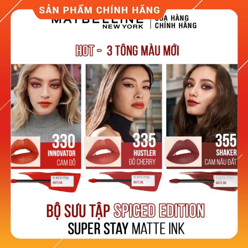 [CHẤT LƯỢNG] Son Kem Lì 16h Lâu Trôi Maybelline New York Super Stay Matte Ink City Edition Lipstick 5ml