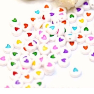 gói 5-10-25 Hạt trái tim tròn đủ màu 4x7mm