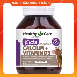 Kẹo nhai Canxi Vitamin D3 Healthy Care 🔥𝐍𝐄𝐖🔥 cho trẻ trên 2 tuổi chính hãng Úc mẫu mới 2021