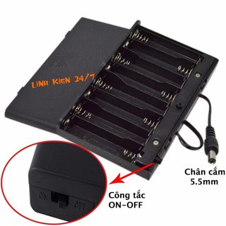 Mua Hộp Đế Pin Chuyển Đổi 8 Pin AA 1.5V Ra Điện Áp 12V