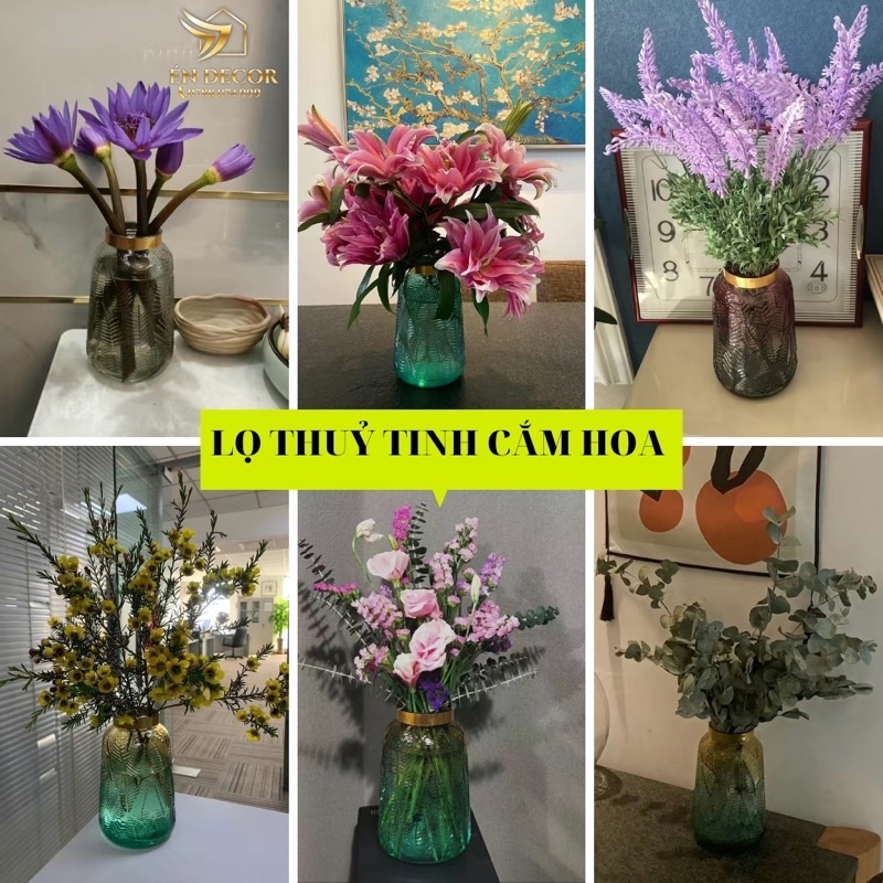 Lọ Hoa Thuỷ Tinh, Lọ Hoa Decor, Trang Trí Nhà Cửa, Én Decor