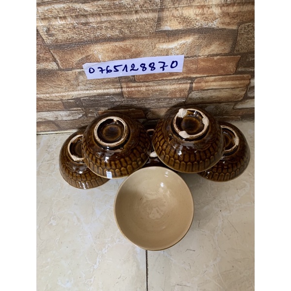 Sét 5 chén xưa màu mở gà 11 cm