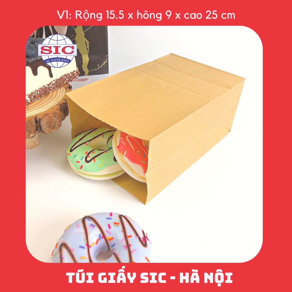 [SET 10 CHIẾC] TÚI GIẤY KRAFT V1: 15.5x9x25 KHÔNG QUAI ( ẢNH THẬT)