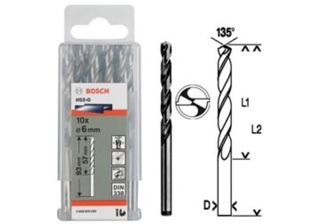 Mũi khoan sắt Bosch HSS-G  từ 1mm - 7.5mm ( hộp 10 mũi )