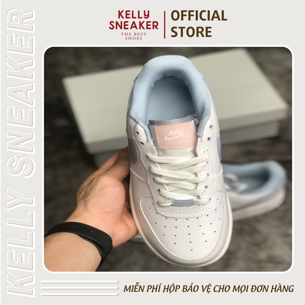 [KELLY SNEAKERS] Giày Thể Thao Sneaker A F 1 Logo Hồng Xanh - Double Swoosh (Ảnh Thật + Hàng Sẵn)