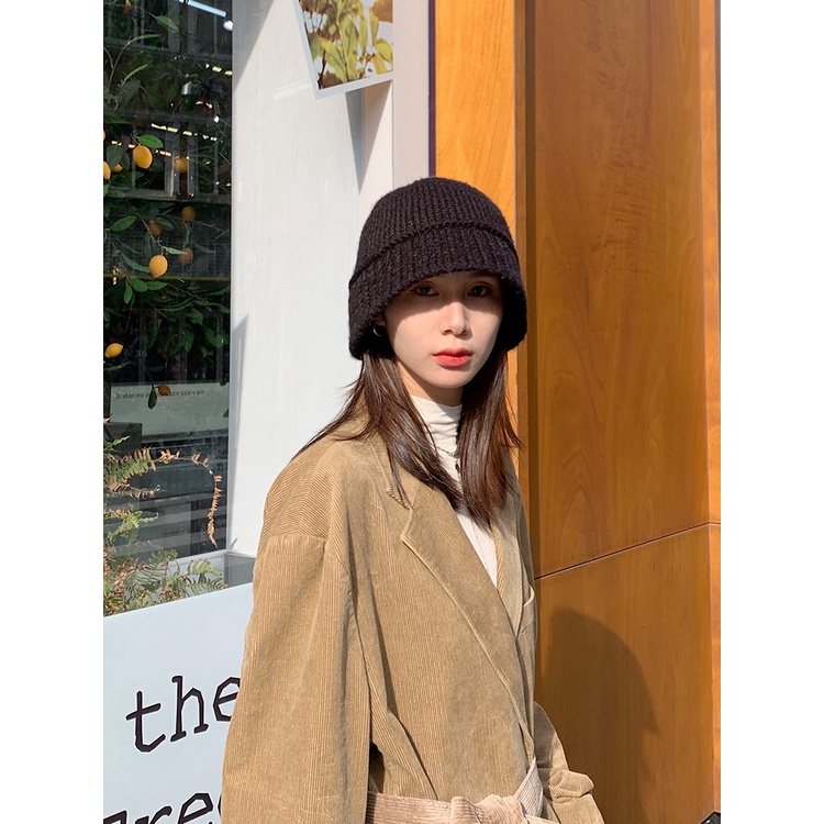 Mũ Bucket Len Dệt Kim Phong Cách Thời Trang Xuân Thu Hàn Quốc Dành Cho Nữ