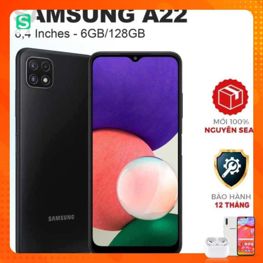 Điện thoại Samsung Galaxy A22 6.4" (6GB/128GB) Chính hãng mới 100% Có Tiếng Việt - 1 Đổi 1 - Bảo Hành 1 Năm IDI21