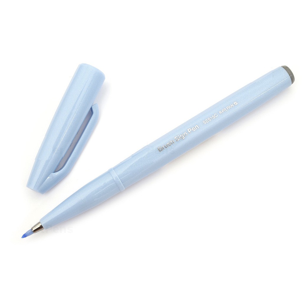 Bút lông đầu cọ viết calligraphy Pentel Fude Touch Brush Sign Pen - Màu xám xanh (Grey Blue)