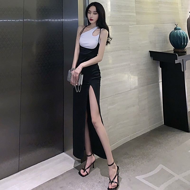 Váy Body Dây Cột xẻ Đùi Chất Cotton Giãn 4 Chiều