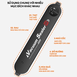Máy Hút Chân Không Thực Phẩm Kèm Hàn Miệng Túi Vacuum Sealer ( tặng 10 túi hút )