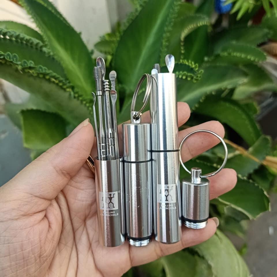 Bộ Dụng Cụ Ngoáy Tai Lấy Ráy Tai 6 Món Bằng Thép Không Gỉ Cao Cấp