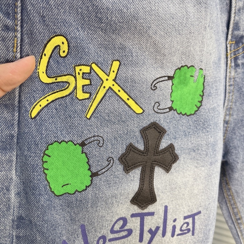 ⚡️ - Quần Jeans Chrom Heart ống suông Pulvis 02 logo, Quần jeans CH Sơn Tùng