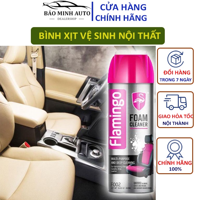 [Mã LIFEAUMAY giảm 10% tối đa 30k đơn 150k] Bình Vệ Sinh Ghế Da - Nội Thất Ô Tô Flamingo F002 650ml HÀNG CHÍNH HÃNG.