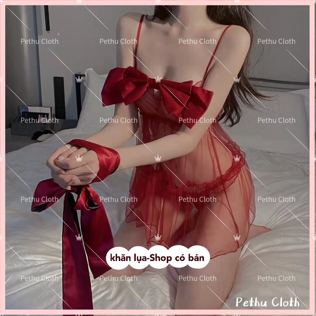 ( Q1,HCM）Đồ Ngủ Sexy ren mặc nhà Cosplay cao cấp hai dây ren đồ maid+quần lót----018