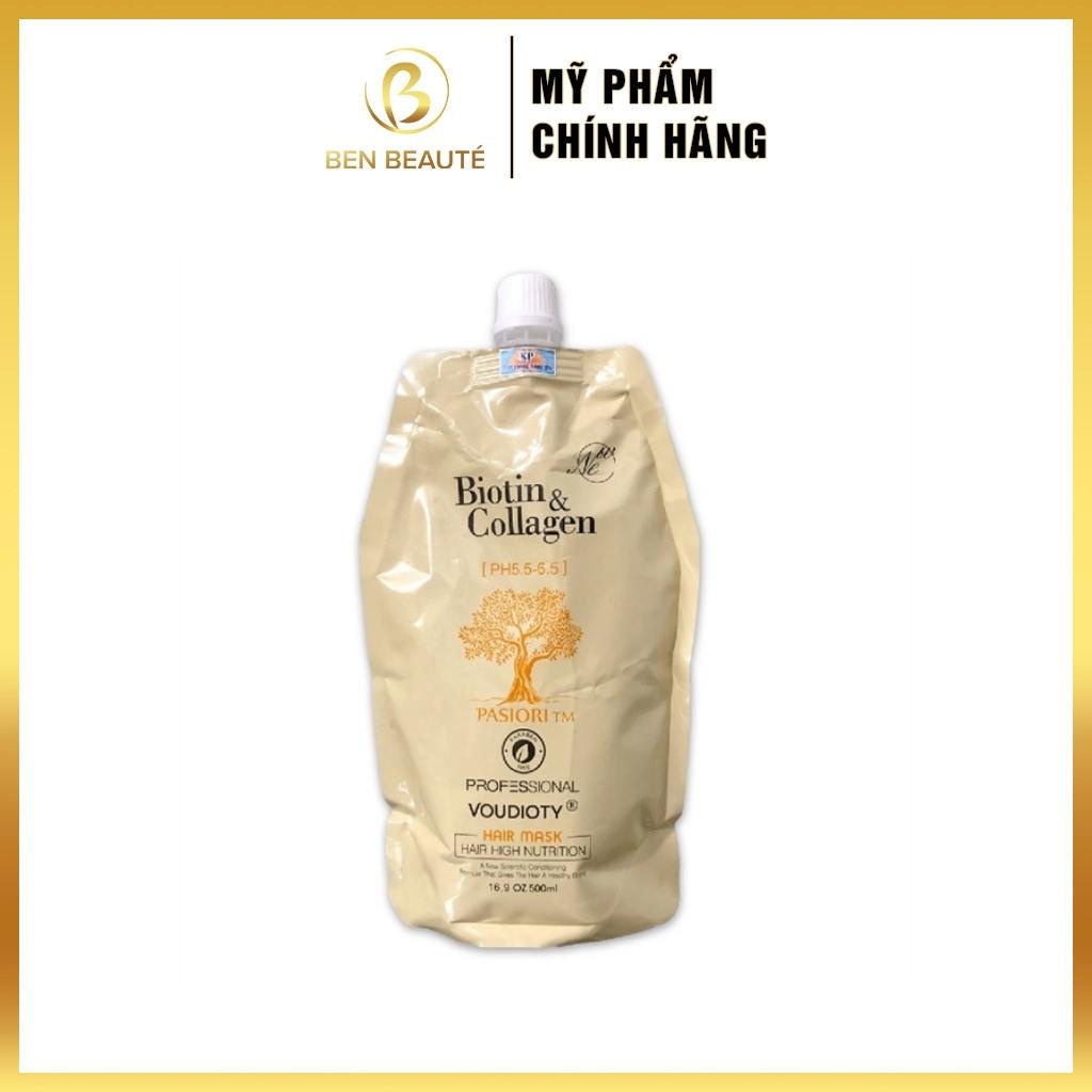 Dầu Hấp Phục Hồi Tóc Biotin &amp; Collagen Voudioty Hair Mask Hair High Nutrition 500ml