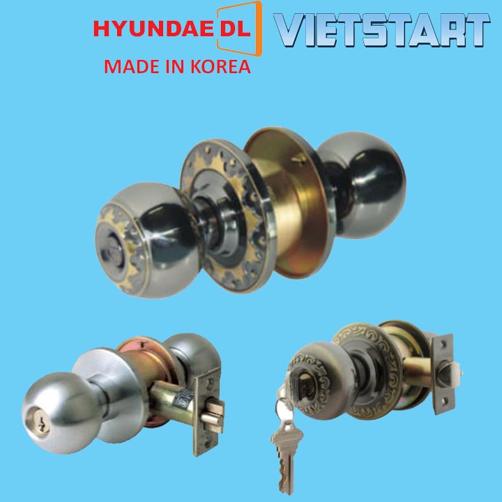 Khóa tay nắm tròn Huyndae Hàn Quốc inox 304 -Dùng cho cửa kho, thông phòng, toilet