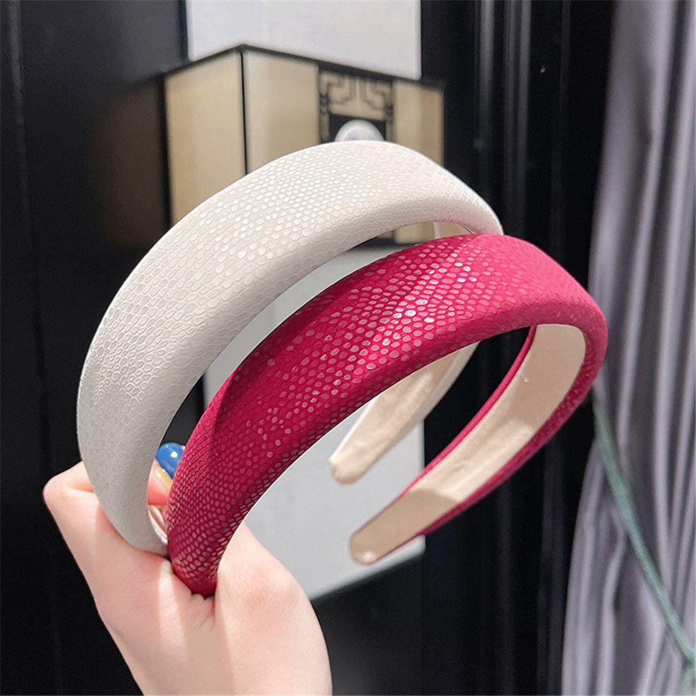 Băng Đô Cài Tóc Xốp Co Giãn Họa Tiết Vảy Cá Lấp Lánh Thanh Lịch Cho Nữ