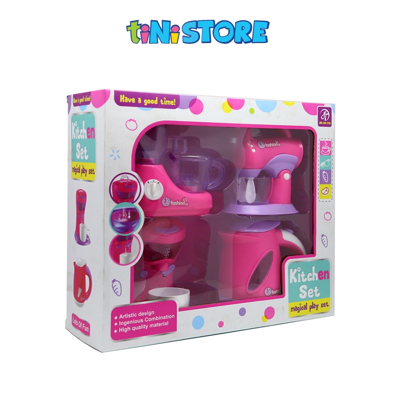 [Mã BMBAU50 giảm 7% đơn 99K] Bộ đồ chơi tiNiToy thiết bị nhà bếp Value Toys hiện đại 4 món màu đỏ 687