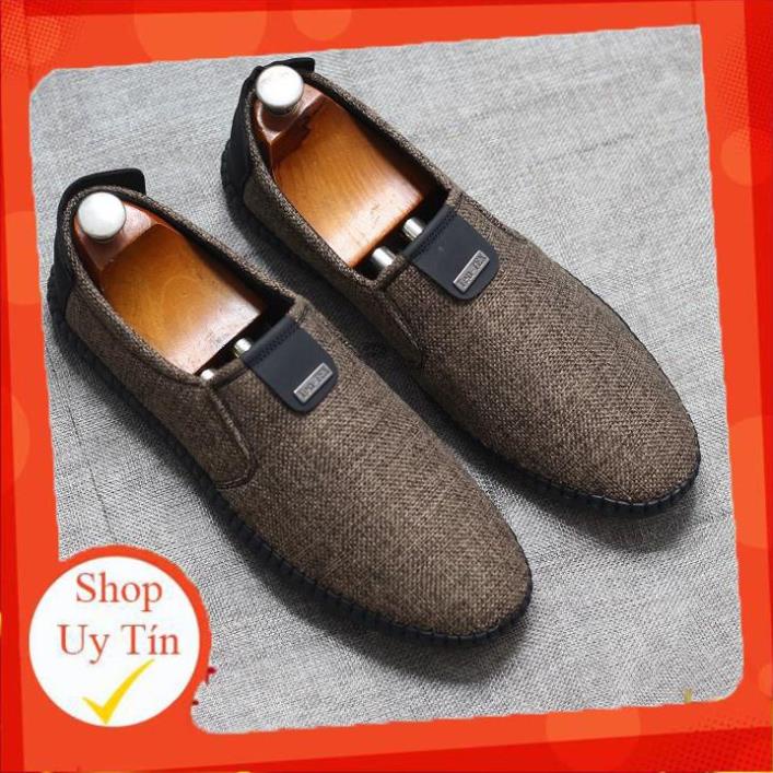 [Chuẩn Nam Tính] Giày lười nam vải cao cấp 3 màu đen - nâu -xanh [Shop Uy Tín] | BigBuy360 - bigbuy360.vn