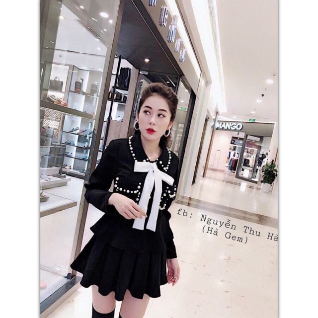 🌸 Set áo peplum + cv đính ngọc