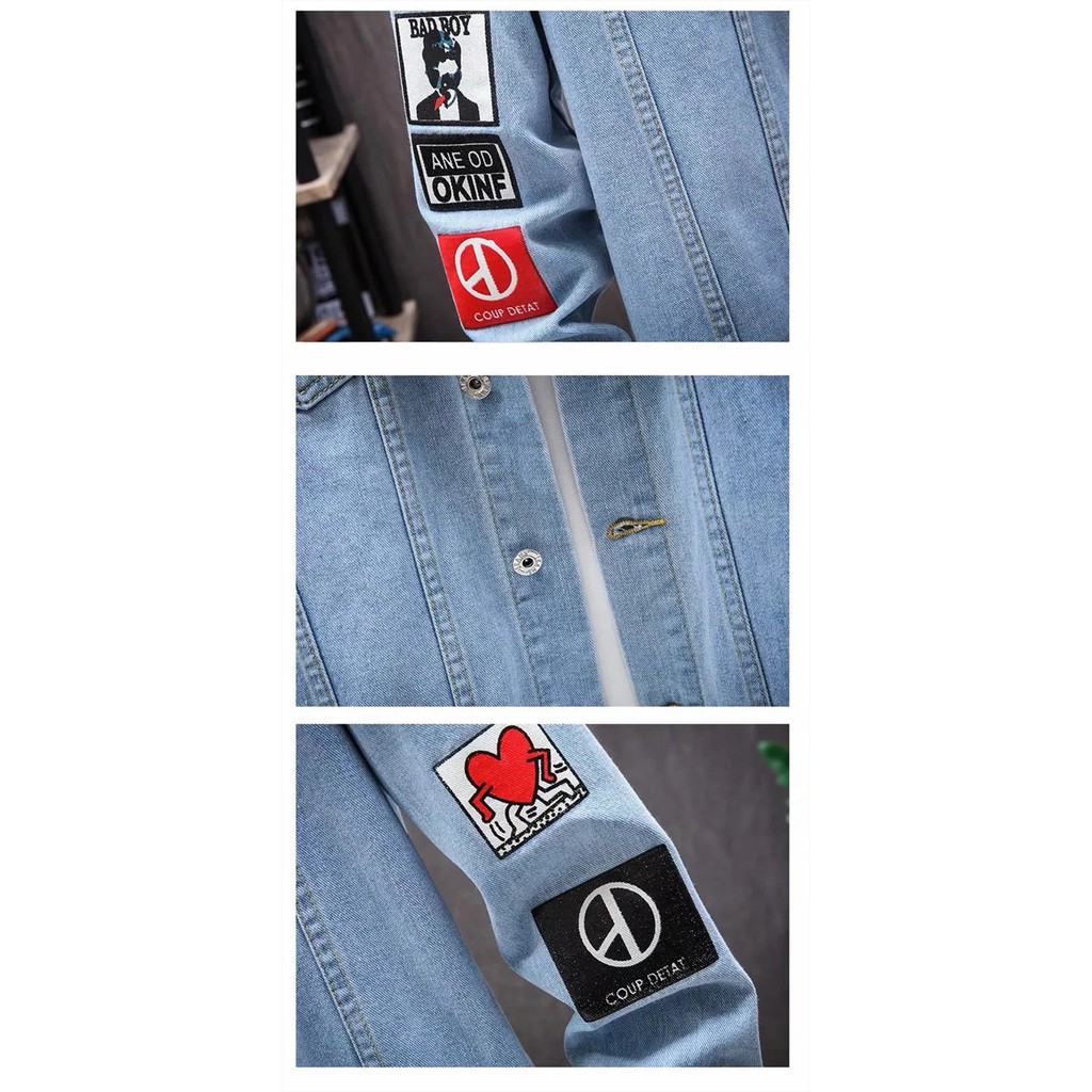 Áo Khoác Bò Nam Thiết Kế Đơn Giản Trẻ Trung Thời Trang Quảng Châu